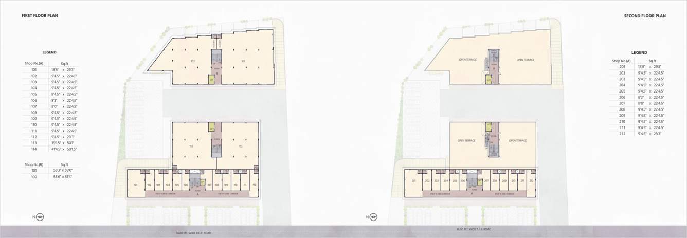  shlok business hub Block A Cluster Plan from 1st to 2nd Floor