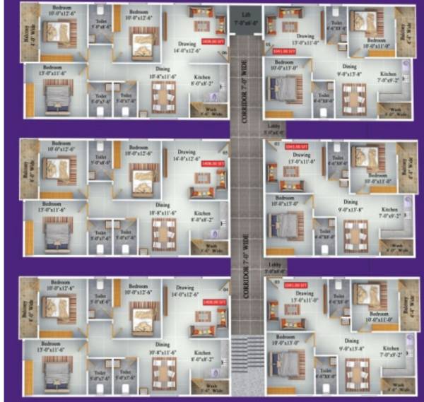  iris Iris Cluster Plan from 1st to 4th Floor