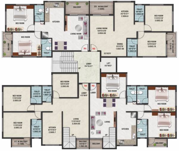  heights Heights Cluster Plan For 7th Floor
