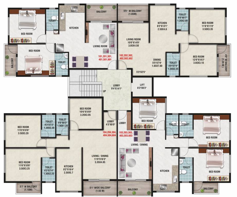  heights Heights Cluster Plan From 1st To 6th Floor