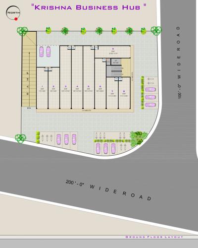  krishna-business-hub Krishna Business Hub Cluster Plan for ground Floor