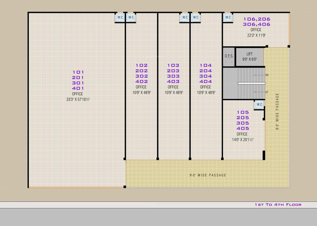  krishna business hub Krishna Business Hub Cluster Plan from 1st to 4th Floor