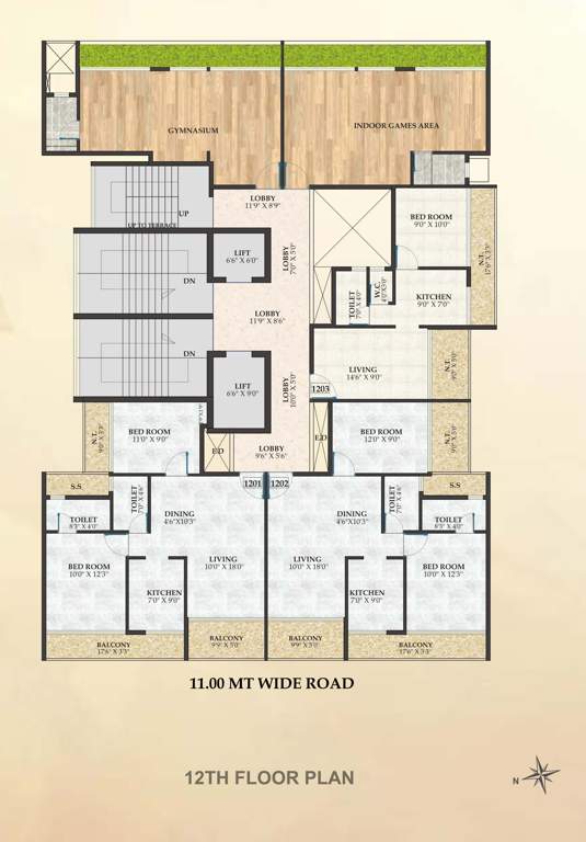  hari om bhakti Hari Om Bhakti Cluster Plan For 12th Floor