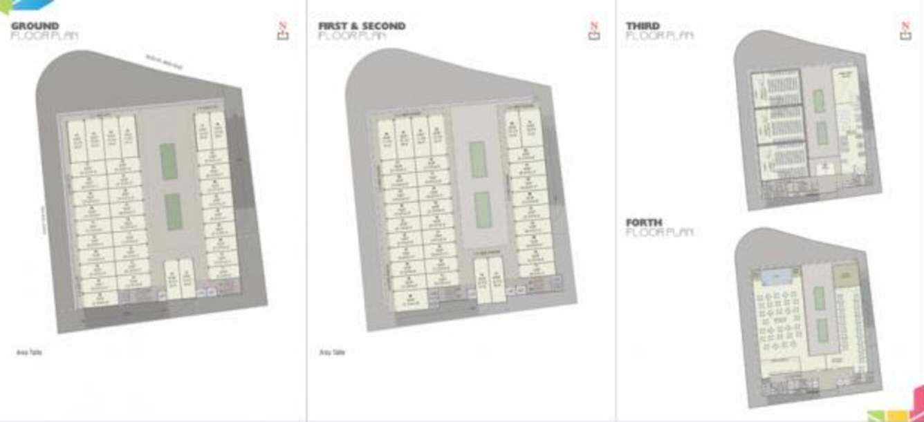  radhey square Building Cluster Plan From Ground To 4th Floor