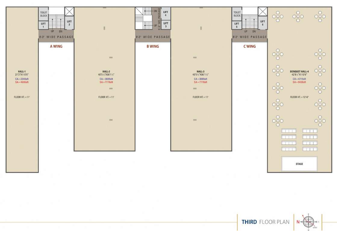  sai ashish trade centre Shops Cluster Plan For 3rd Floor