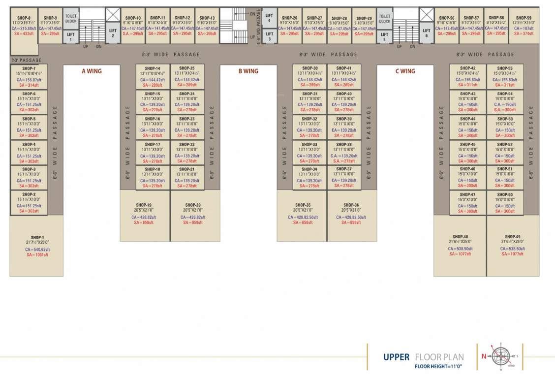  sai ashish trade centre Shops Upper Ground Cluster Plan