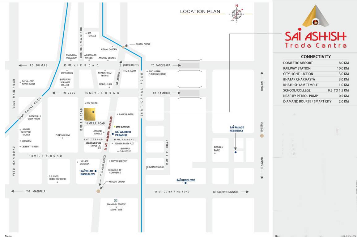  sai ashish trade centre Location Plan