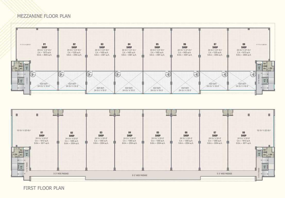  golden icon Golden Icon Cluster Plan from Mezzaine to 1st Floor