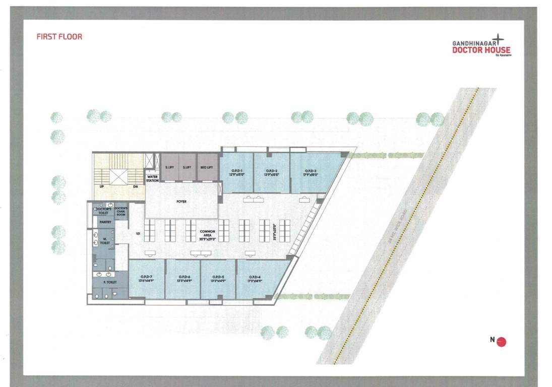  gandhinagar doctor house Gandhinagar Doctor House Cluster Plan for 1st Floor