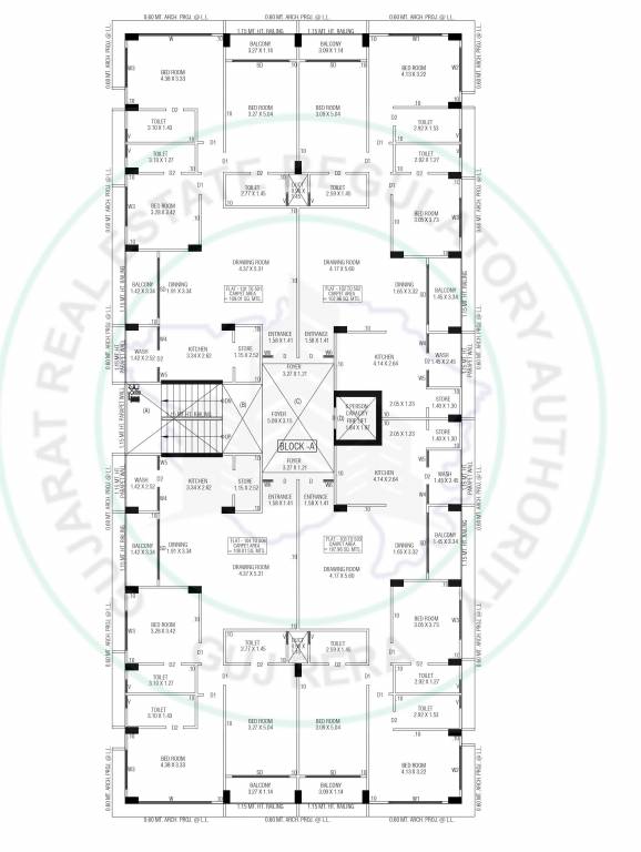  buddhdev residency Buddhdev Residency Cluster Plan For Typical Floor Plan