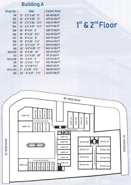  shivanjani hub Building A Cluster Plan From 1st To 2nd Floor