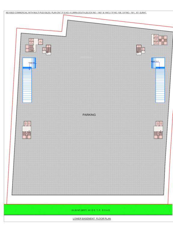  aashirwad high street Aashirwad High Street Lower Basement Floor Cluster Plan