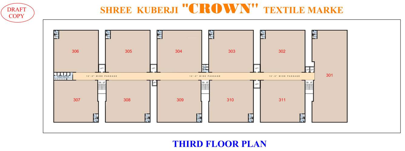  kuberji crown textile market A Cluster Plan For 3rd Floor