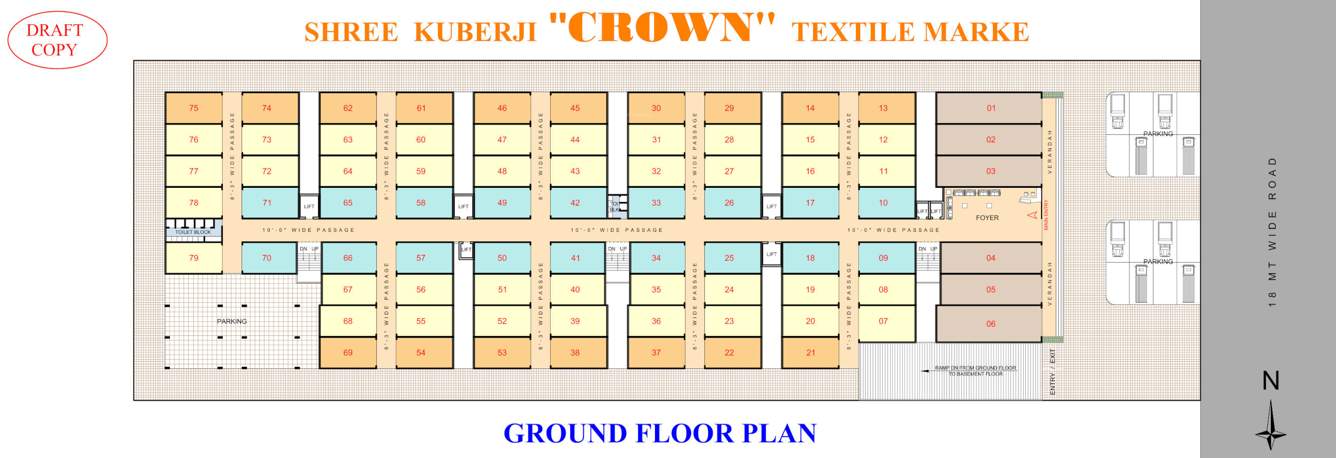 kuberji crown textile market A Ground Cluster Plan