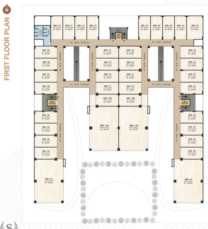 fortune highstreet Fortune Highstreet Cluster Plan For 1st Floor