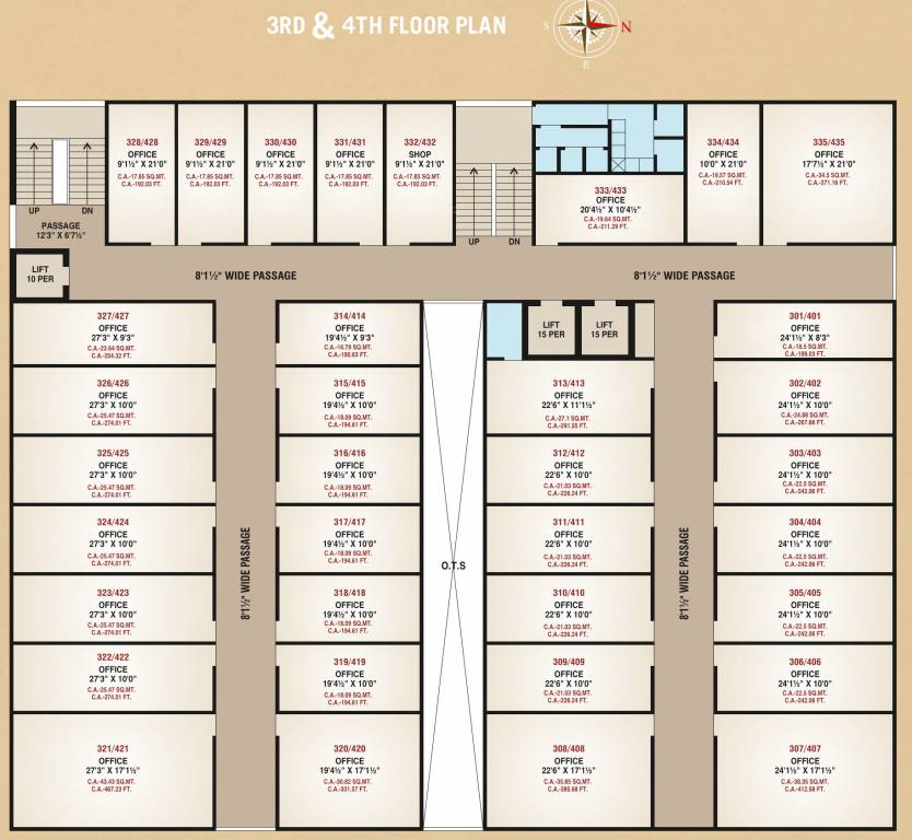 trade center 1 Cluster Plan For 3rd & 4th Floor