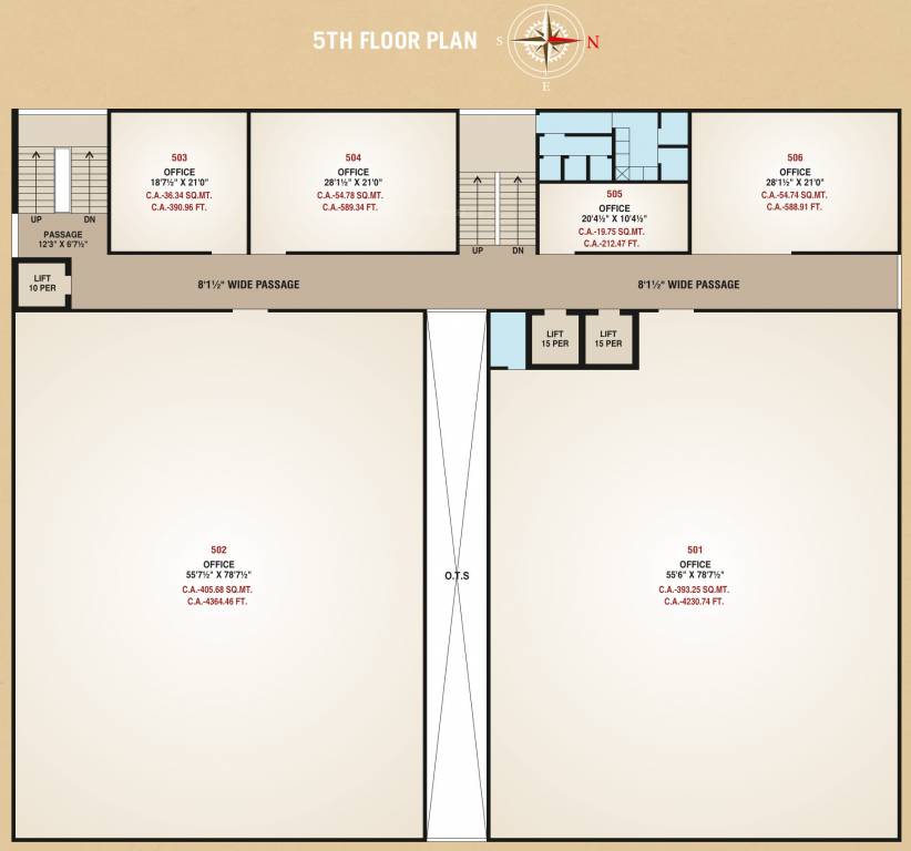 trade center 1 Cluster Plan For 5th Floor