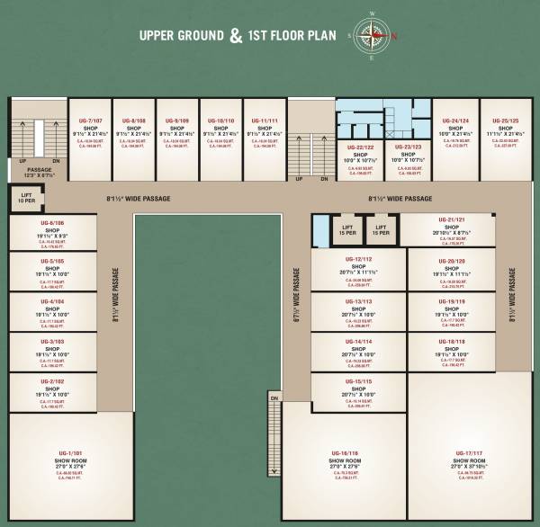1 Upper Ground & 1st Floor Cluster Plan trade-center 1 Upper Ground & 1st Floor Cluster Plan