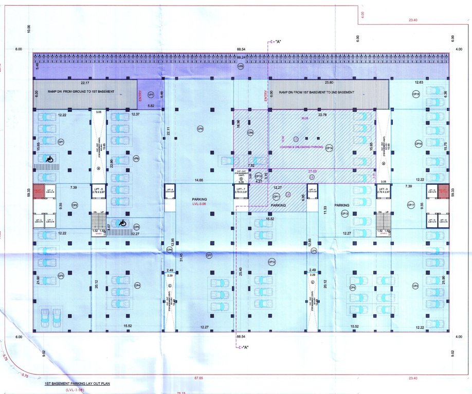 kohinoor 2 textile plaza Building A Basement 1 Cluster Plan