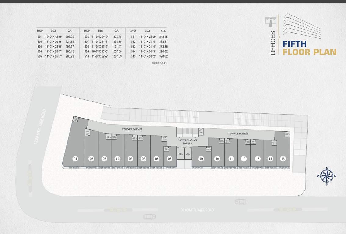  shreeji skyline Shreeji Skyline Cluster Plan For 5th Floor