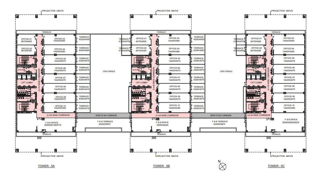  ecospace business towers Tower 5A, Tower 5B, Tower 5C  Cluster Plan for 3rd Floor