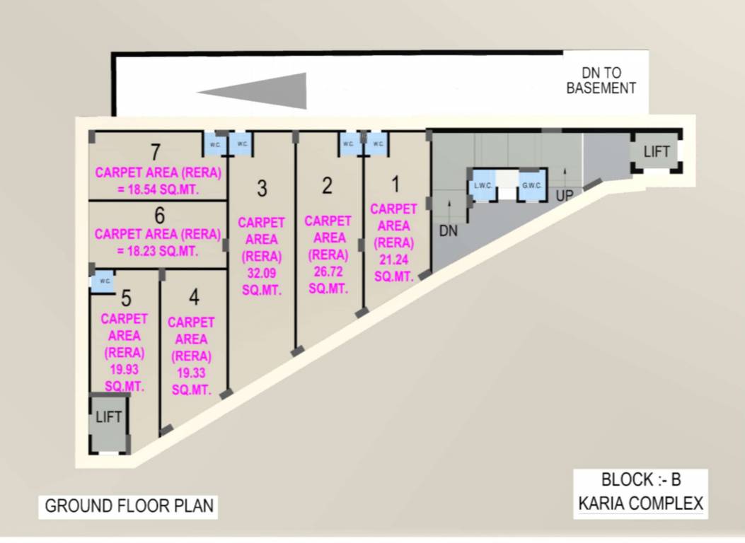  karia mall & karia complex B Cluster Plan For Ground Floor