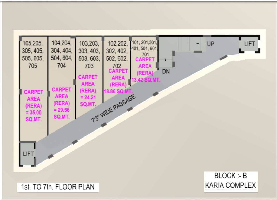  karia mall & karia complex B Cluster Plan From 1st To 7th Floor