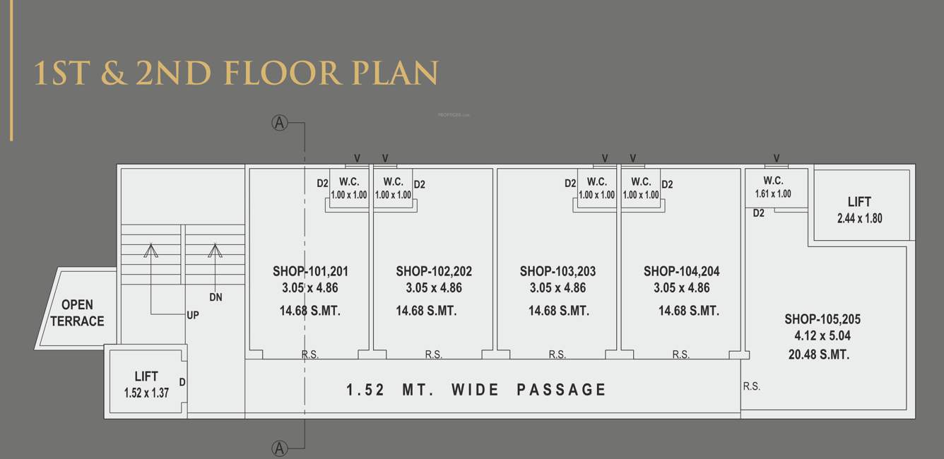 the prime business hub A Cluster Plan From 1st To 2nd Floor