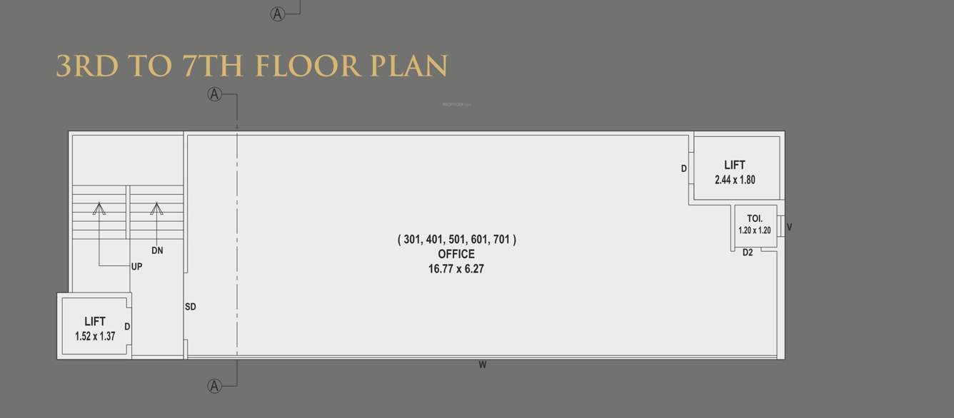 the prime business hub A Cluster Plan From 3rd To 7th Floor