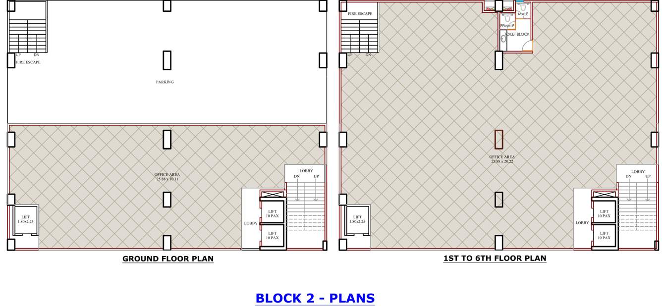 73 east avenue corporate Block 2 Cluster Plan From Ground To 6th Floor