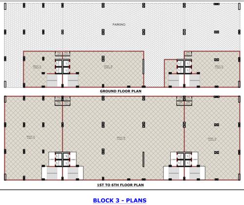  73-east-avenue-corporate Block  3 Cluster Plan From Ground To 6th Floor