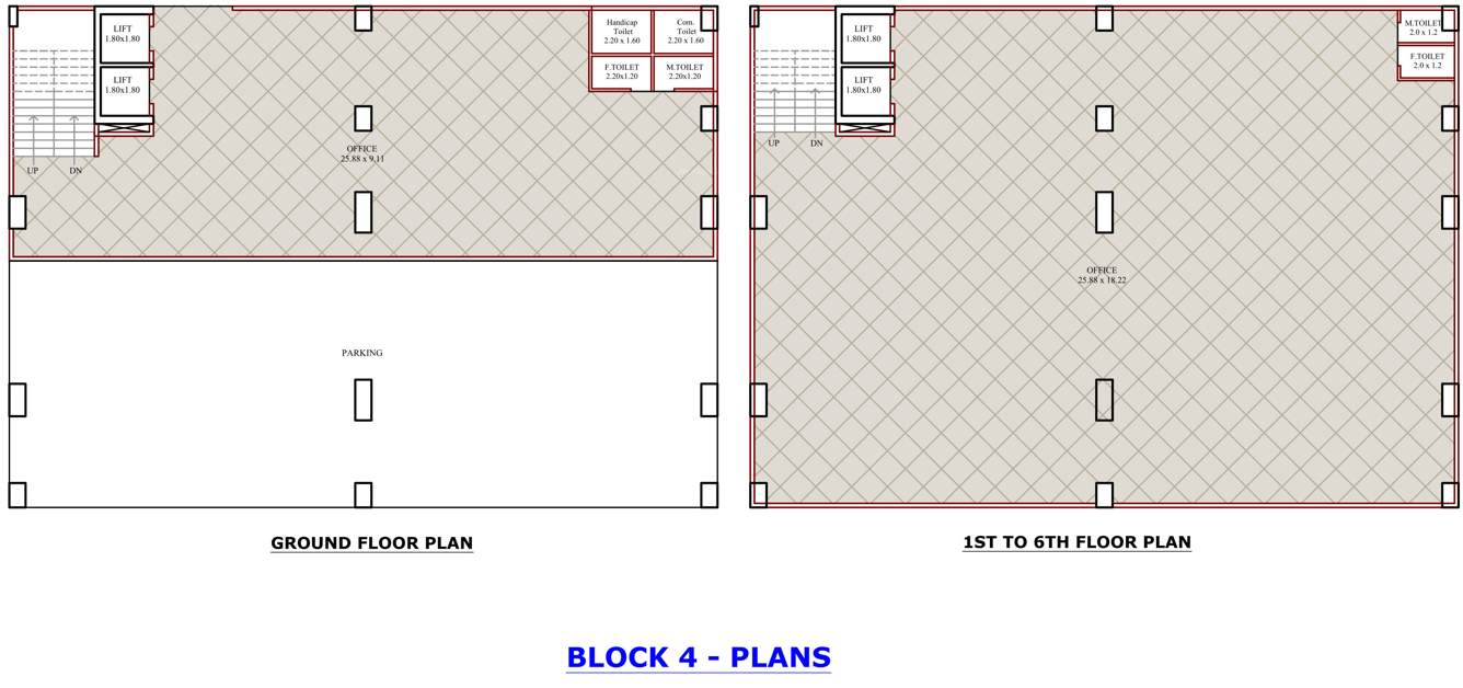 73 east avenue corporate Block 4 Cluster Plan From Ground To 6th Floor