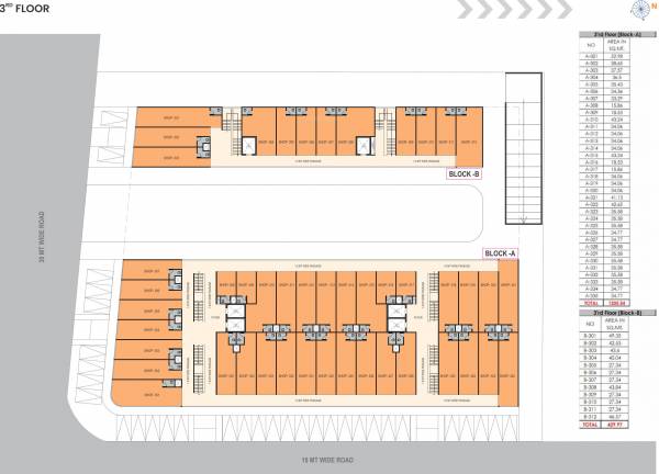  trade-center A, B 3rd Floor Cluster Plan