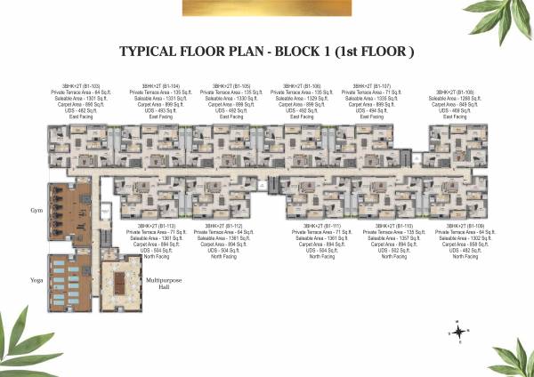  beena-clover Block 1 Cluster Plan for 1st Floor