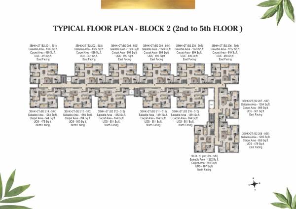  beena-clover Block 2 Cluster Plan from 2nd to 5th Floor