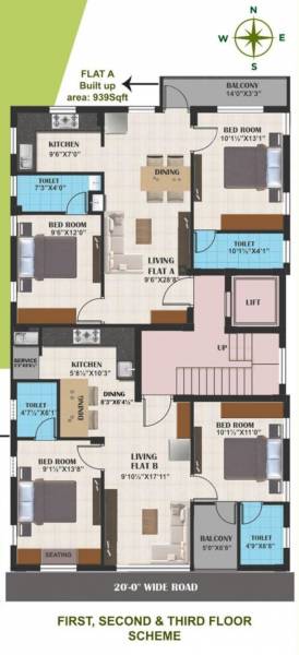  la-casa La Casa Cluster Plan from 1st to 3rd Floor