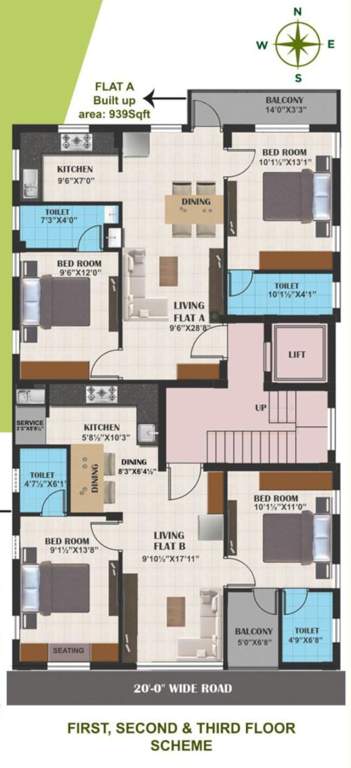  la casa La Casa Cluster Plan from 1st to 3rd Floor