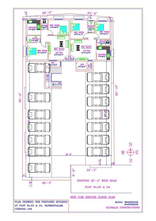  flats Flats Cluster Plan for ground Floor