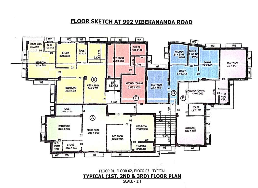  hridkamal apartment Hridkamal Apartment Cluster Plan from 1st to 3rd Floor