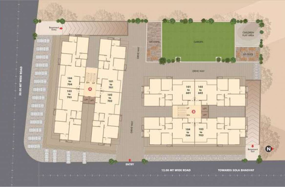  skylark appartment  A + B Typical Cluster Plan