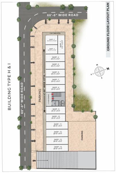  arcade Building 1, Type H & I Ground Cluster Plan