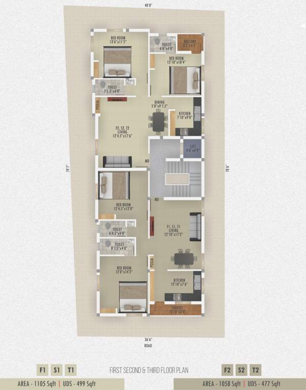  tulip apartments Tulip Apartments Typical Cluster Plan