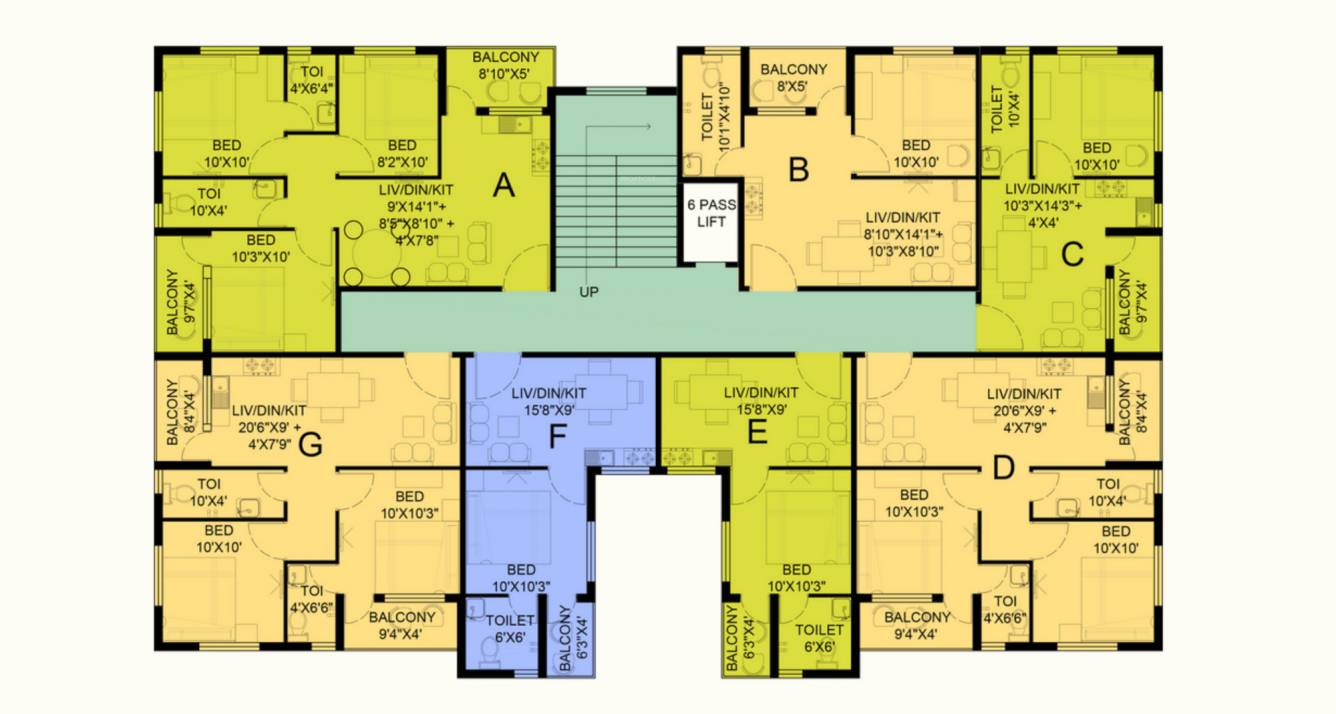 prantik Tower 1 Typical Floor Cluster Plan