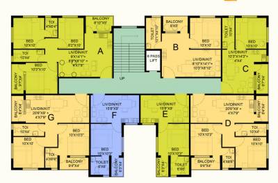  prantik Tower 1 Typical Floor Cluster Plan