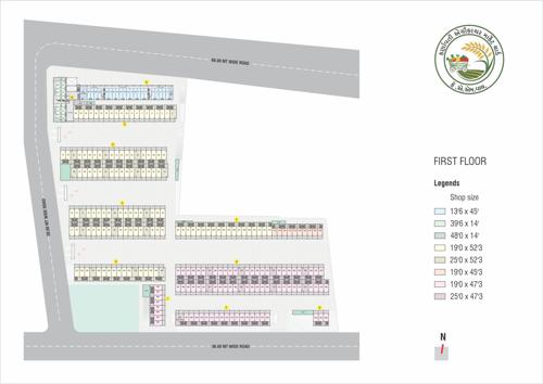  karnavati-agriculture-market-yard Block A To Block K Cluster Plan for 1st Floor