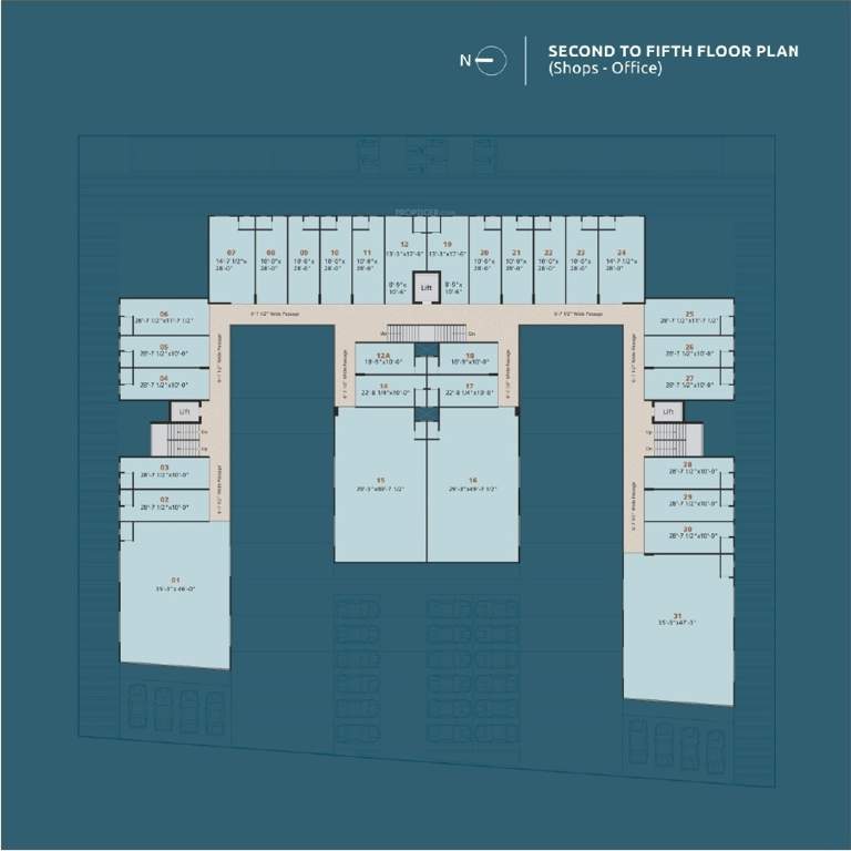  naroda business point Naroda Business Point Cluster Plan from 2nd to 5th Floor