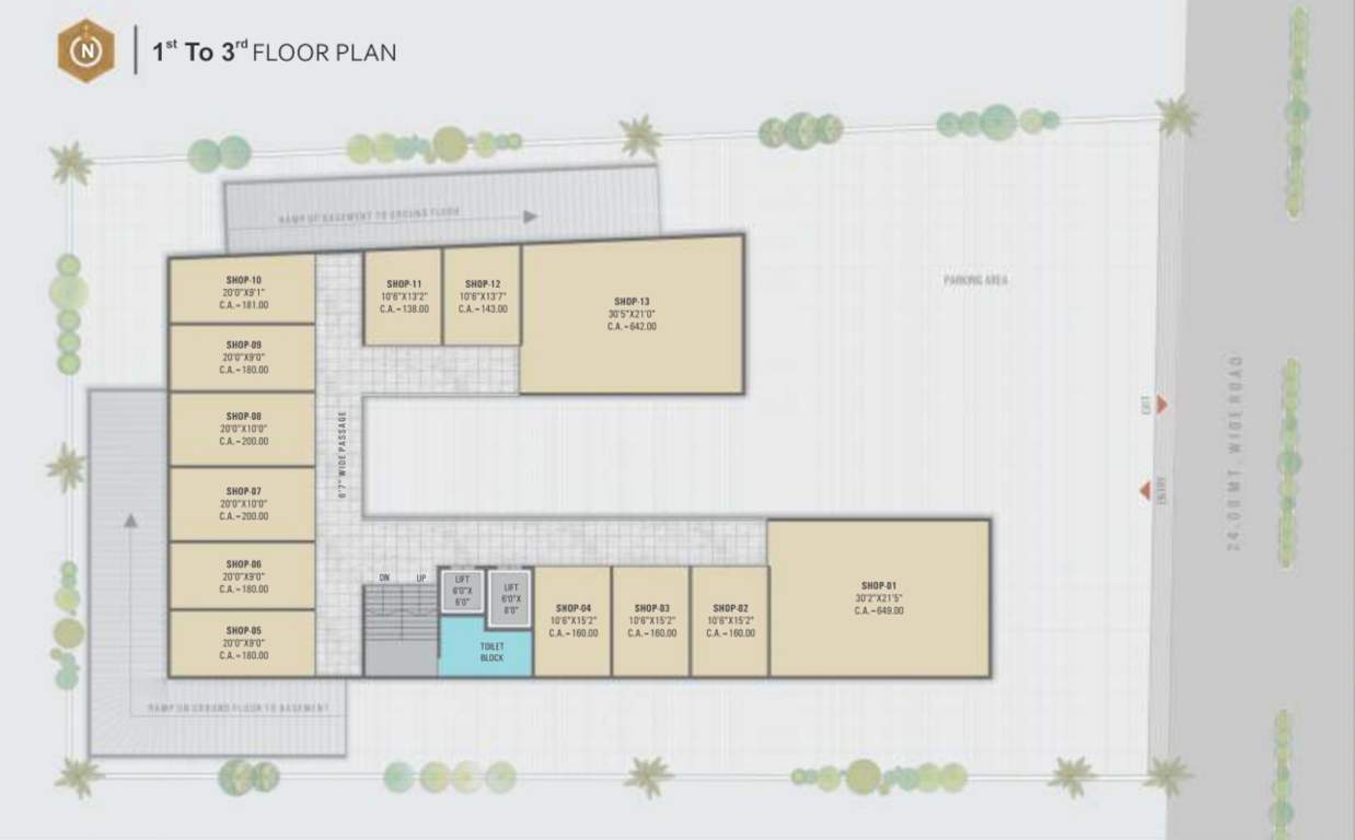  point Pavitraa Point Cluster Plan from 1st to 3rd Floor