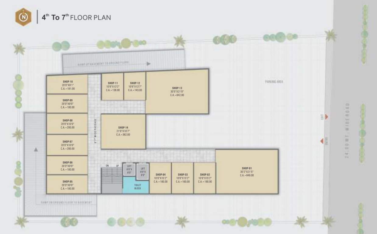  point Pavitraa Point Cluster Plan from 4th to 7th Floor