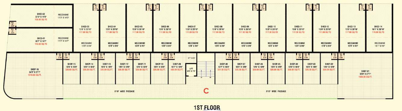  ariix industrial park Block C Cluster Plan For 1st Floor