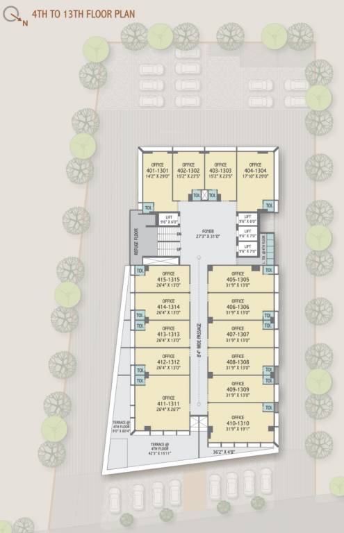  centrum heights A Cluster Plan From 4th To 13th Floor